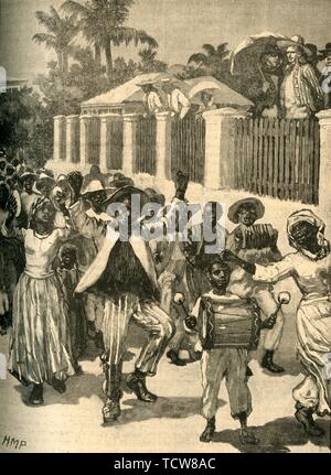 Sklaverei Emanzipation Festival in Barbados, c 1834 (c 1890). Schöpfer: Unbekannt. Stockfoto