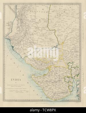 NW Britisch Indien. Sindh Gujarat. Marwar ein, Jaisalmer Pakistan. SDUK 1874 Karte Stockfoto