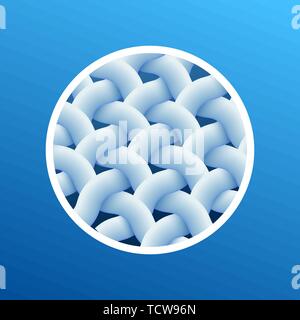 Runde waschen von Kleidung Aufkleber, saubere weiße Gewebe Fasern Symbol, Waschmittel Ergebnis ad, Vector Illustration isoliert. Stock Vektor