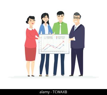 Business Analytics - moderne Vector business Zeichentrickfiguren Abbildung Stock Vektor