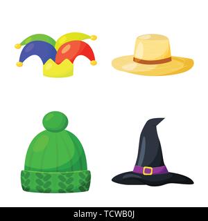 Isoliertes Objekt von Kopfbedeckungen und napper unterzeichnen. Sammlung von Kopfbedeckungen und Helm Vector Symbol für das Lager. Stock Vektor