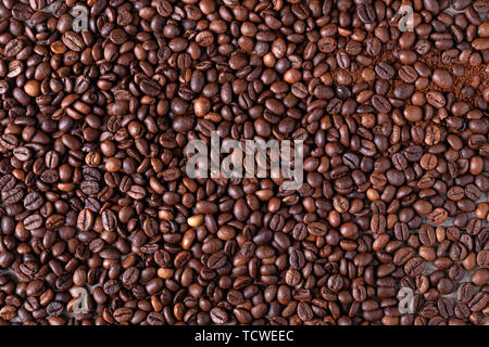 Kaffeebohnen Hintergrund Stockfoto