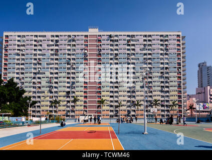 Choi Hung Immobilien, Kowloon, Hong Kong Stockfoto