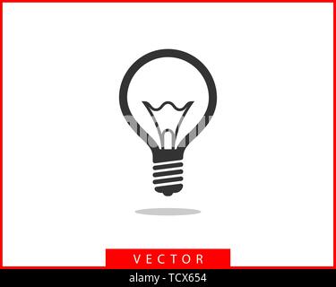 Glühlampe Symbol Vektor. Llightbulb Idee logo Konzept. Lampe Strom icons web design Element. Led-Leuchten isoliert Silhouette. Stock Vektor