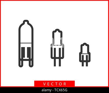 Light bulb icon vector. Llightbulb idea logo concept. Set lamps electricity icons web design element. Led lights isolated silhouette. Stock Vektor