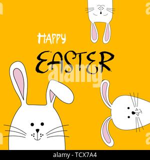 Osterhasen. Bunte Ostern Grußkarte. Stock Vektor
