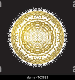 Indische vektor Mandala. Geometrische Kreis element Vektor. Kaleidoskop, Medaillon, Yoga, Indien, Arabisch. Stock Vektor
