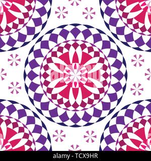 Farbe runde Mandala nahtlose Vektor Muster Stock Vektor