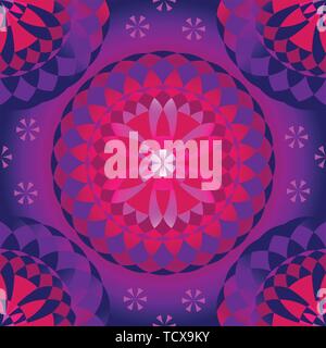 Violett runde Mandala nahtlose Vektor Muster Stock Vektor