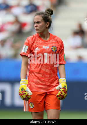 Schottland Torwart Lee Alexander während der FIFA Frauen-WM, Gruppe D Match im Stade de Nice. Stockfoto