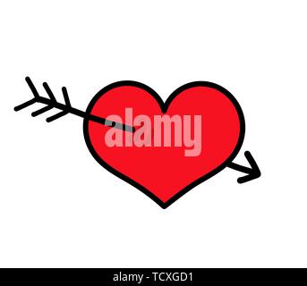 Herz mit Pfeil. Vector Illustration Stock Vektor