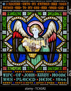 Im viktorianischen Stil des 19. Jahrhunderts Glasfenster, badley Kirche, Suffolk, England, Großbritannien von Frederick Preedy c 1866 Stockfoto