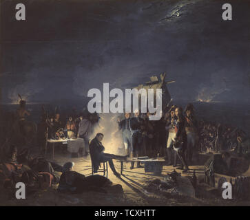 Napoleons Biwak auf dem Schlachtfeld von Wagram in der Nacht vom 5. auf den 6. Juli 1809, 1 Creator: Roehn, Adolphe (1780-1867). Stockfoto