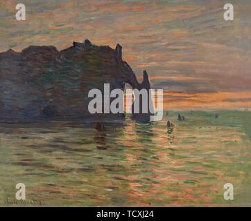 Sonnenuntergang bei Étretat, 1883. Schöpfer: Monet, Claude (1840-1926). Stockfoto