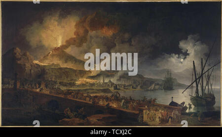 Der Ausbruch des Vesuv von Portici gesehen, ca 1767. Schöpfer: Volaire, Pierre Jacques (1729-1802). Stockfoto