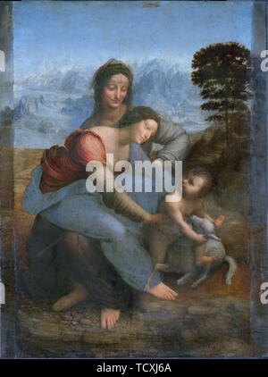 Die Jungfrau und Kind mit Saint Anne, c 1508. Schöpfer: Leonardo da Vinci (1452-1519). Stockfoto