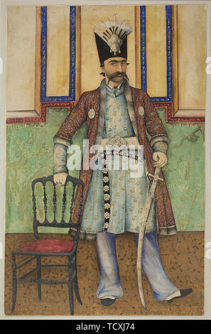 Portrait von Nasser al-Din Schah Qajar (1831-1896), Shahanshah in Persien, ca 1855. Schöpfer: Anonym. Stockfoto
