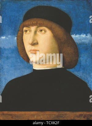 Porträt eines jungen Mannes, C. 1490. Schöpfer: Bellini, Giovanni (1430-1516). Stockfoto