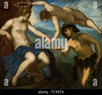 Hochzeit von Bacchus und Ariadne, 1578. Schöpfer: TINTORETTO, Jacopo (1518-1594). Stockfoto