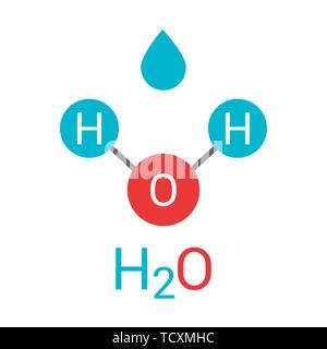 Wassermolekül H2O. Vector Illustration Stock Vektor