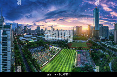 Sunset Landschaft in Tianhebei, Guangzhou Stockfoto