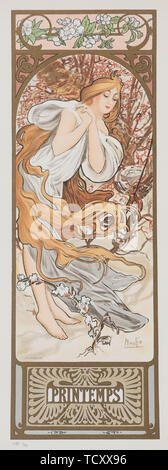 Les Saisons. Printemps, 1897. Schöpfer: Mucha, Alfons Maria (1860-1939). Stockfoto