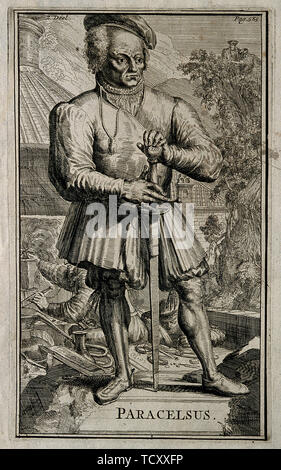 Philippus Aureolus Theophrastus Bombastus von Hohenheim (Paracelsus). Schöpfer: Hooghe, Romeyn de (1645-1708). Stockfoto