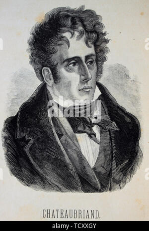 Portrait von François-René, Vicomte de Chateaubriand (1768-1848), 1880. Schöpfer: Doré, Gustave (1832-1883). Stockfoto