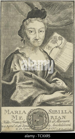 Portrait von Maria Sibylla Merian (1647-1717), 1755. Schöpfer: Anonym. Stockfoto