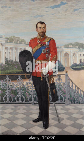 Portrait von Kaiser Nikolaus II. (1868-1918), 1908. Schöpfer: Bogdanov-Belsky, Nikolai Petrowitsch (1868-1945). Stockfoto