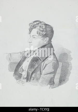 Portrait von Wassili Wiktorowitsch Kochubey (1812-1850), C. 1832. Schöpfer: Hampeln, Carl von (1794 - nach 1880). Stockfoto