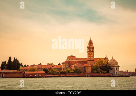 Friedhof Insel mit der Kirche San Michele in Isola, Venedig, Italien Stockfoto
