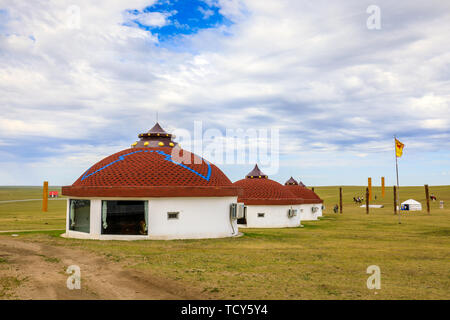 Hulunbuir Bayan Hushuo mongolischen Stamm, der Inneren Mongolei Stockfoto