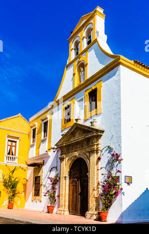 Bunte Straßen von Centro Historico aera von Cartagena de Indias Bolivar in Kolumbien Südamerika Stockfoto