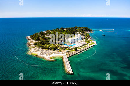 Sveti Nikola Insel in der Nähe von Porec, Kroatien Stockfoto