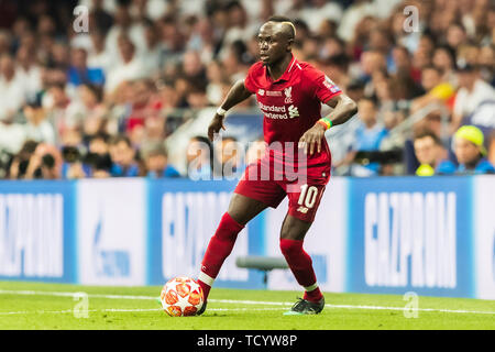 1. Juni 2019 in Madrid, Spanien Fussball Champions League Finale: Tottenham Hotspur gegen Liverpool l+r Sadio Mähne (FC Liverpool) Stockfoto