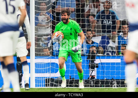 1. Juni 2019 in Madrid, Spanien Fussball Champions League Finale: Tottenham Hotspur gegen Liverpool l+r Keeper Alisson Becker (FC Liverpool) Stockfoto