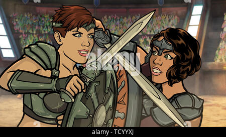 Archer Lana Kane Stimme Von Aisha Tyler Sterling Archer Stimme Von H Jon Benjamin In Archer 1999 Bort Der Garj Staffel 10 Episode 1 Mai 29 2019 Geluftet C Fxx Courtesy Everett Collection Stockfotografie Alamy