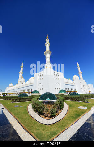 Die schöne Sheikh Zayed Moschee in Abu Dhabi. Stockfoto