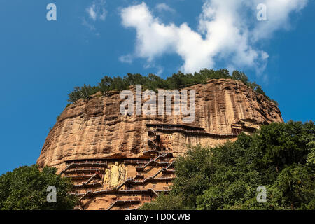 Grotten von Maijishan Tianshui, Gansu Provinz Stockfoto