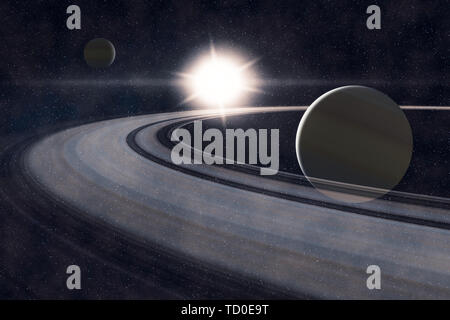 Himmelsbewegung, Planeten und Licht Stockfoto