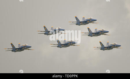 Smyrna, TN, USA. 08 Juni, 2019. Die US Navy Blue Angels während des Großen Tennessee Air Show, in Smyrna, TN. Obligatorische Credit: Kevin Langley/Sport Süd Media/CSM/Alamy leben Nachrichten Stockfoto