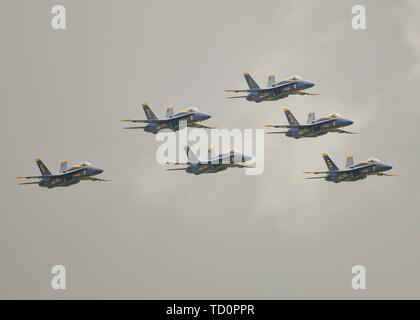 Smyrna, TN, USA. 08 Juni, 2019. Die US Navy Blue Angels während des Großen Tennessee Air Show, in Smyrna, TN. Obligatorische Credit: Kevin Langley/Sport Süd Media/CSM/Alamy leben Nachrichten Stockfoto