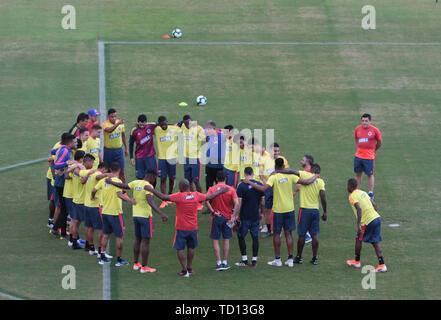 Salvador, Brasilien. 11 Juni, 2019. Training der Kolumbien Team, an diesem Dienstag (11) an der Pituaçu Stadium, in Salvador, Bahia, Brasilien. Credit: Tiago Caldas/FotoArena/Alamy leben Nachrichten Stockfoto