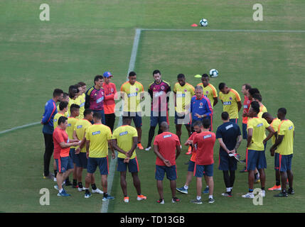 Salvador, Brasilien. 11 Juni, 2019. Training der Kolumbien Team, an diesem Dienstag (11) an der Pituaçu Stadium, in Salvador, Bahia, Brasilien. Credit: Tiago Caldas/FotoArena/Alamy leben Nachrichten Stockfoto