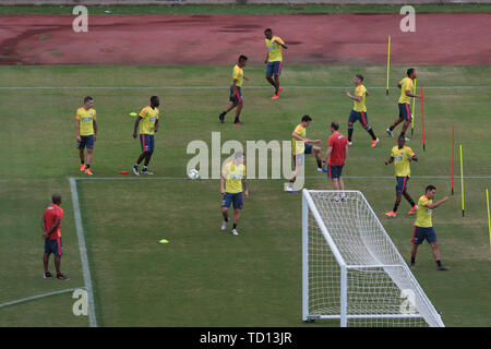 Salvador, Brasilien. 11 Juni, 2019. Training der Kolumbien Team, an diesem Dienstag (11) an der Pituaçu Stadium, in Salvador, Bahia, Brasilien. Credit: Tiago Caldas/FotoArena/Alamy leben Nachrichten Stockfoto