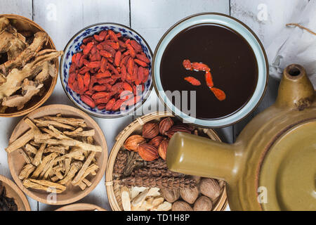 Traditionelle chinesische Medizin, Chinesische Medizin Bücher Stockfoto