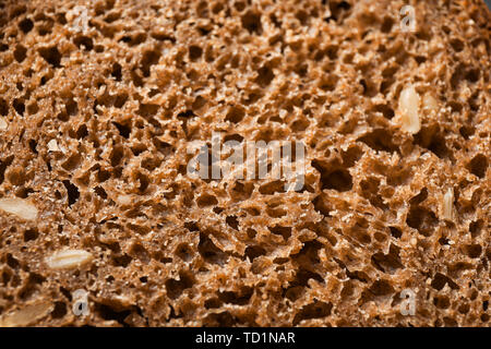 Roggenbrot als Hintergrund, Nahaufnahme und Platz für Text Stockfoto