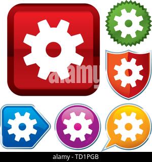 Vector Illustration. Setzen Sie glänzende Symbol Serie auf den Schaltflächen. Einstellungen. Stock Vektor