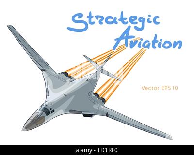 Moderne russische Jet Bomber Aircraft. Vektor zeichnen Stock Vektor